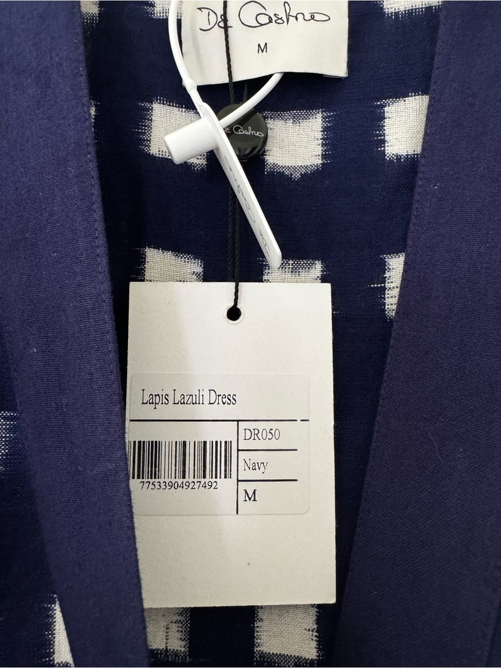 De Castro Lapis Lazuli Dress in Navy and White Checker NWT - Picture 2 of 6